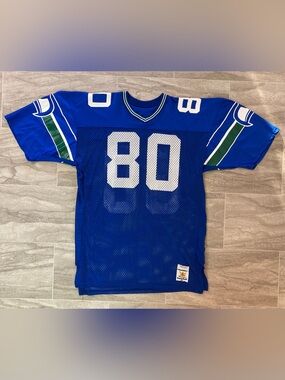 1980s Seattle Seahawks Steve LARGENT #80 Team Issued Game Jersey SANDKNIT 48